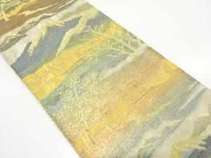 アンティーク　遠山に樹木模様織り出し袋帯（材料）